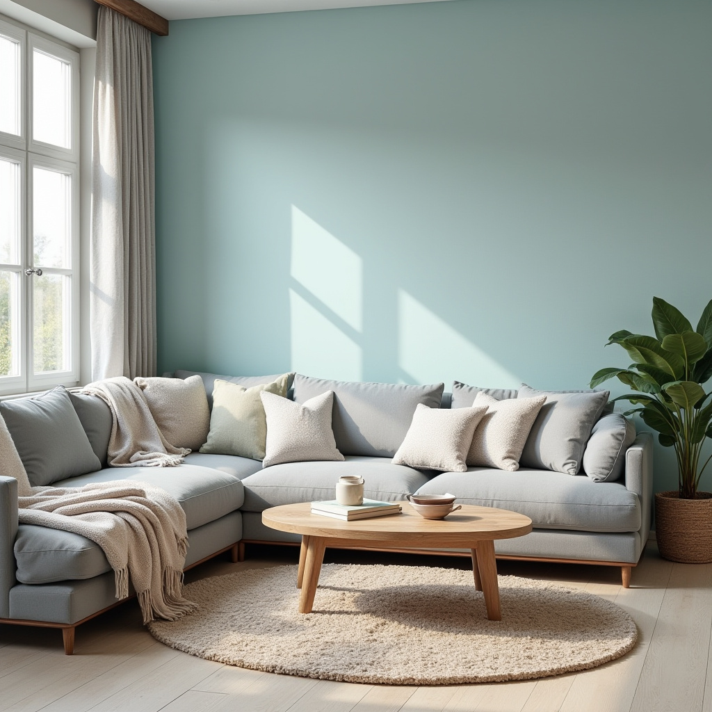 Blue Accent Wall Living Room 20