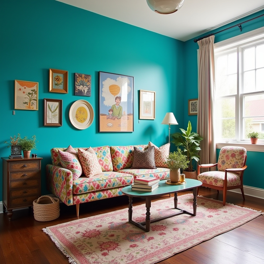 Blue Accent Wall Living Room 21
