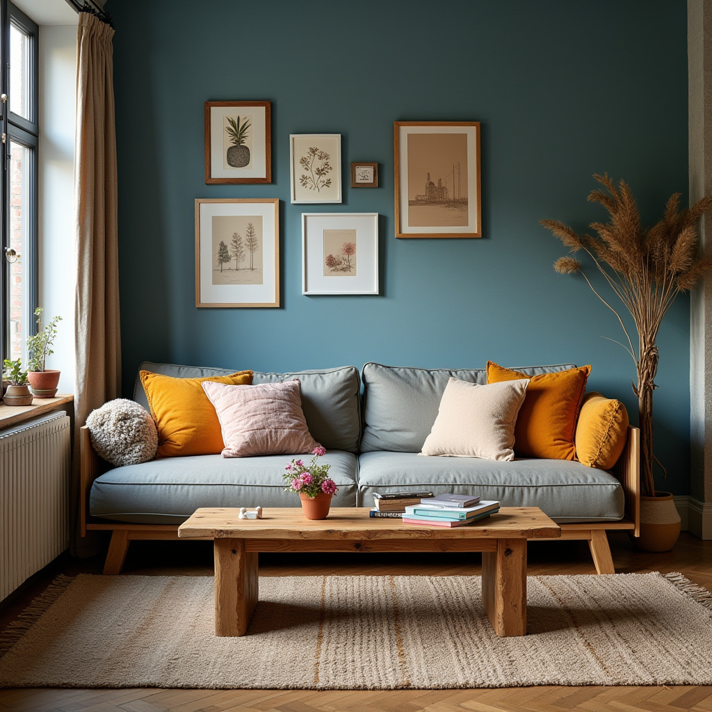 Blue Accent Wall Living Room 23