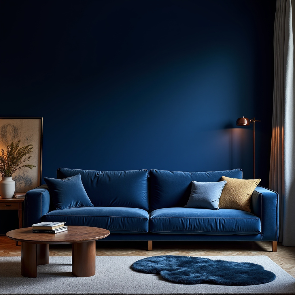 Blue Accent Wall Living Room 28