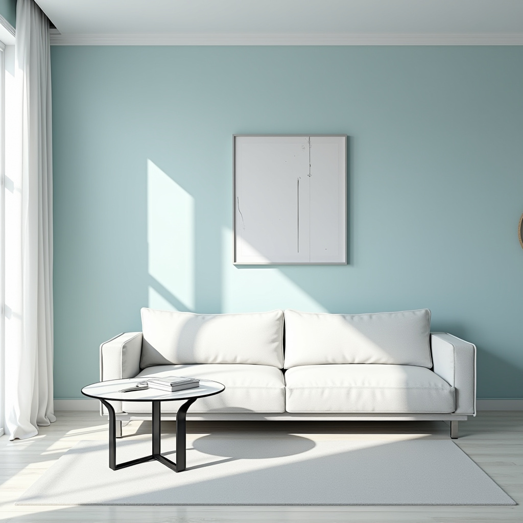 Blue Accent Wall Living Room 3