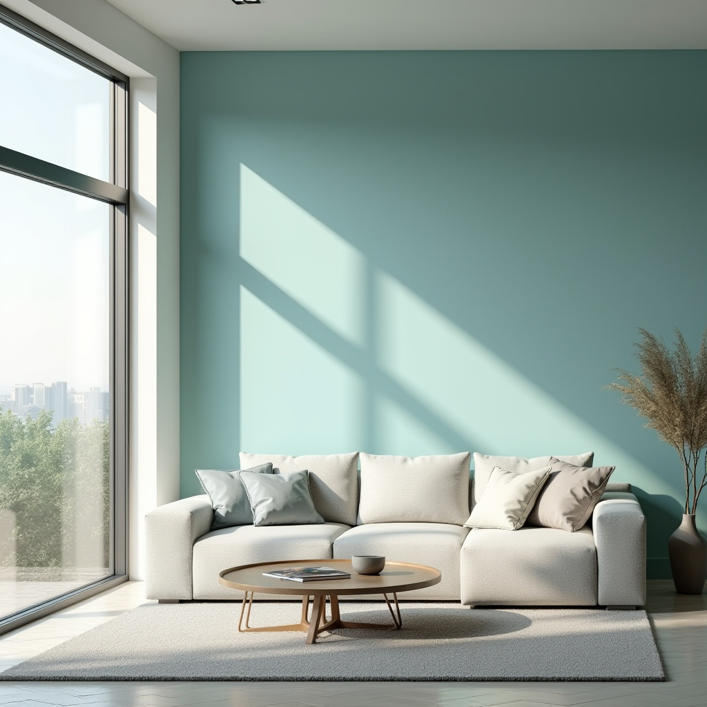 Blue Accent Wall Living Room 30