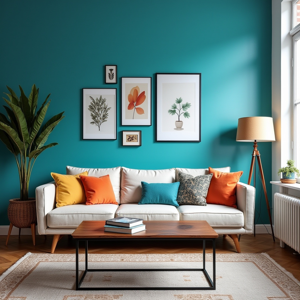 Blue Accent Wall Living Room 5