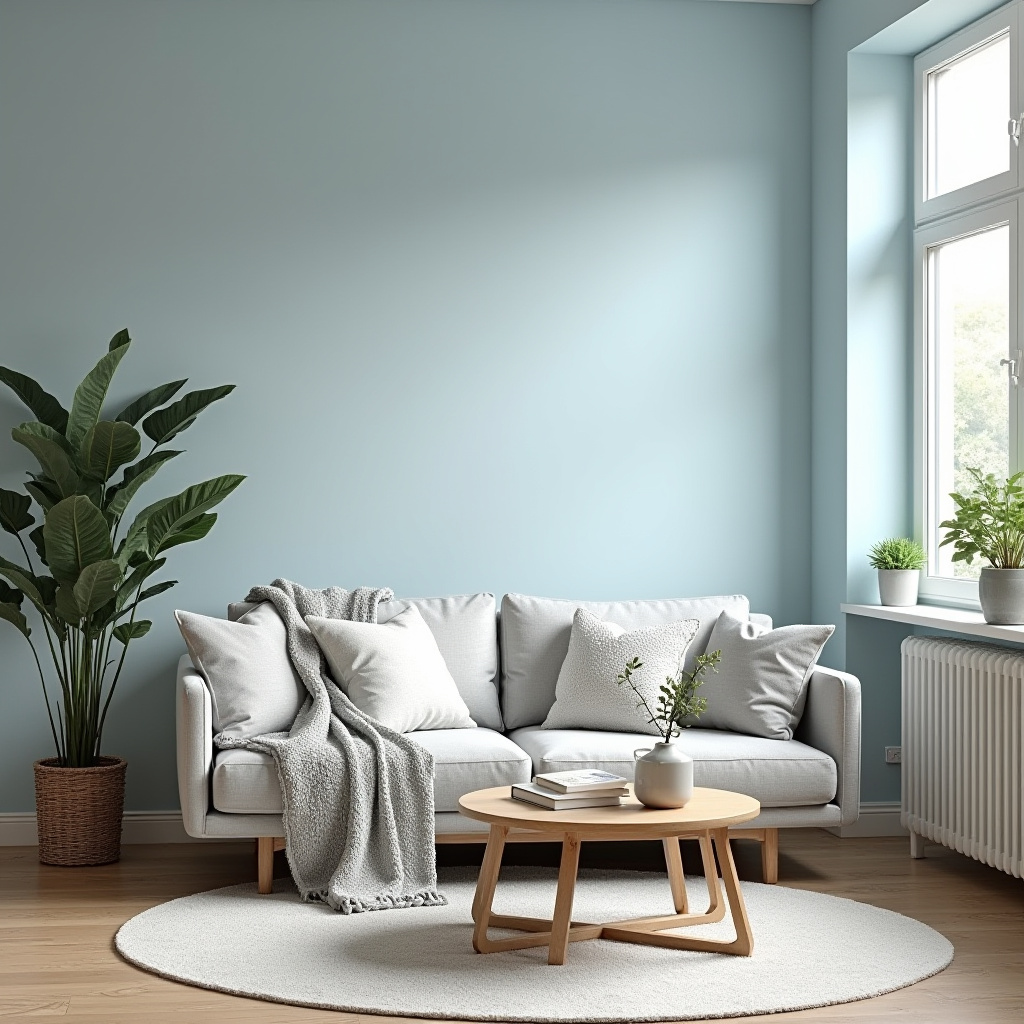 Blue Accent Wall Living Room 6