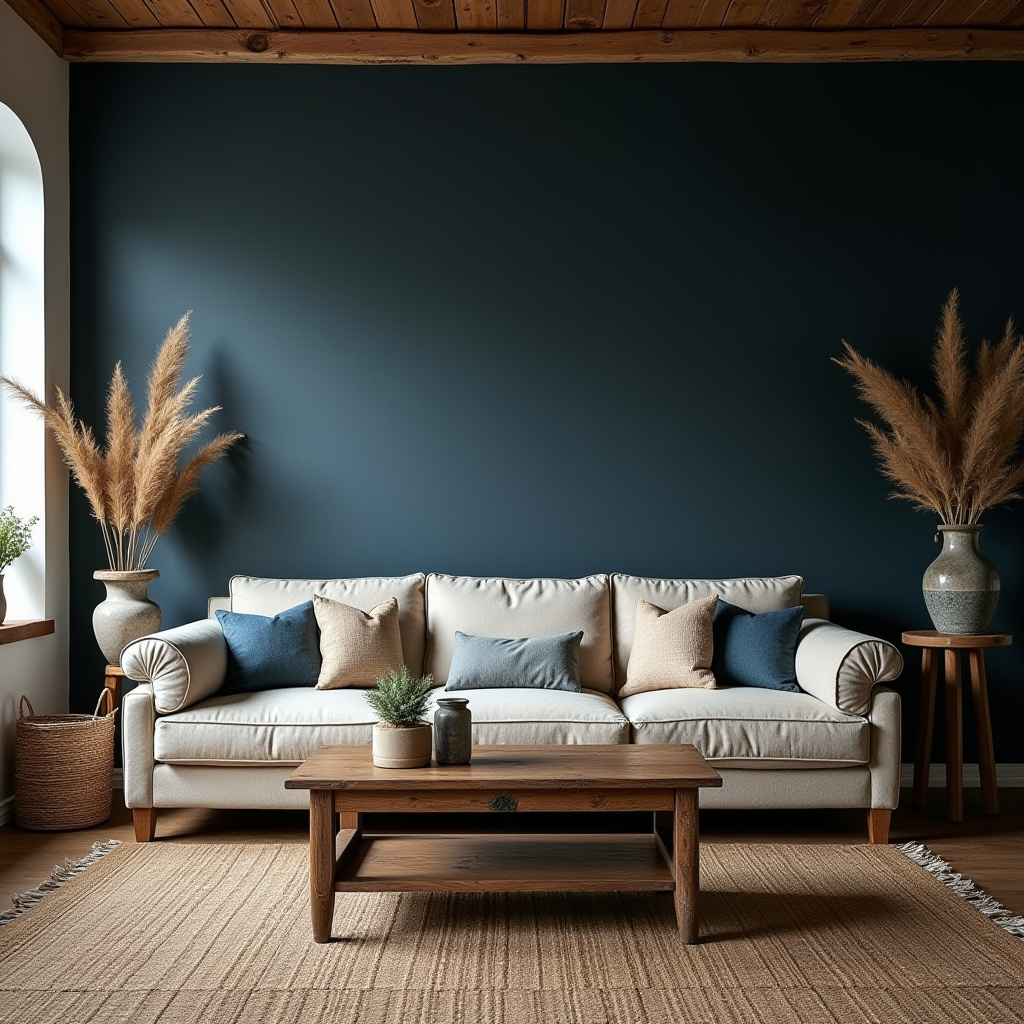 Blue Accent Wall Living Room 9