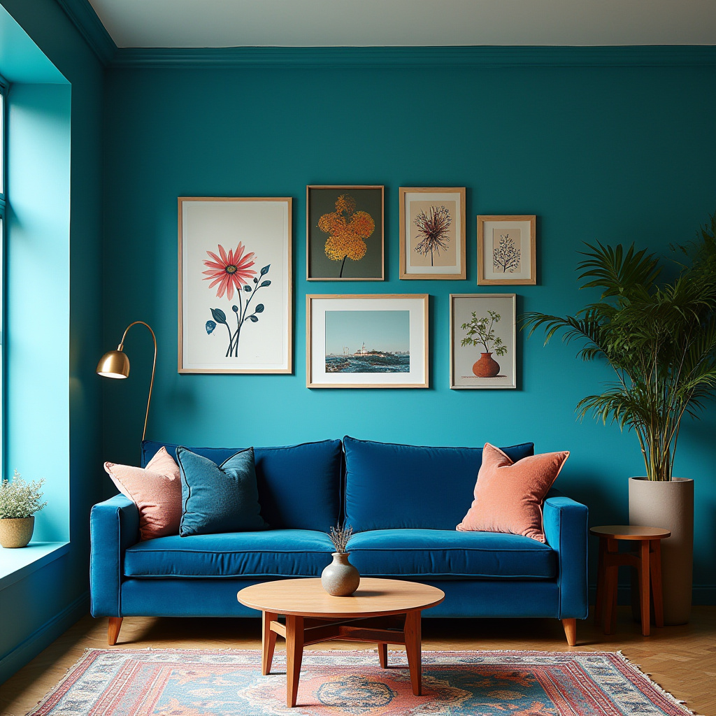 Blue Walls Living Room 11
