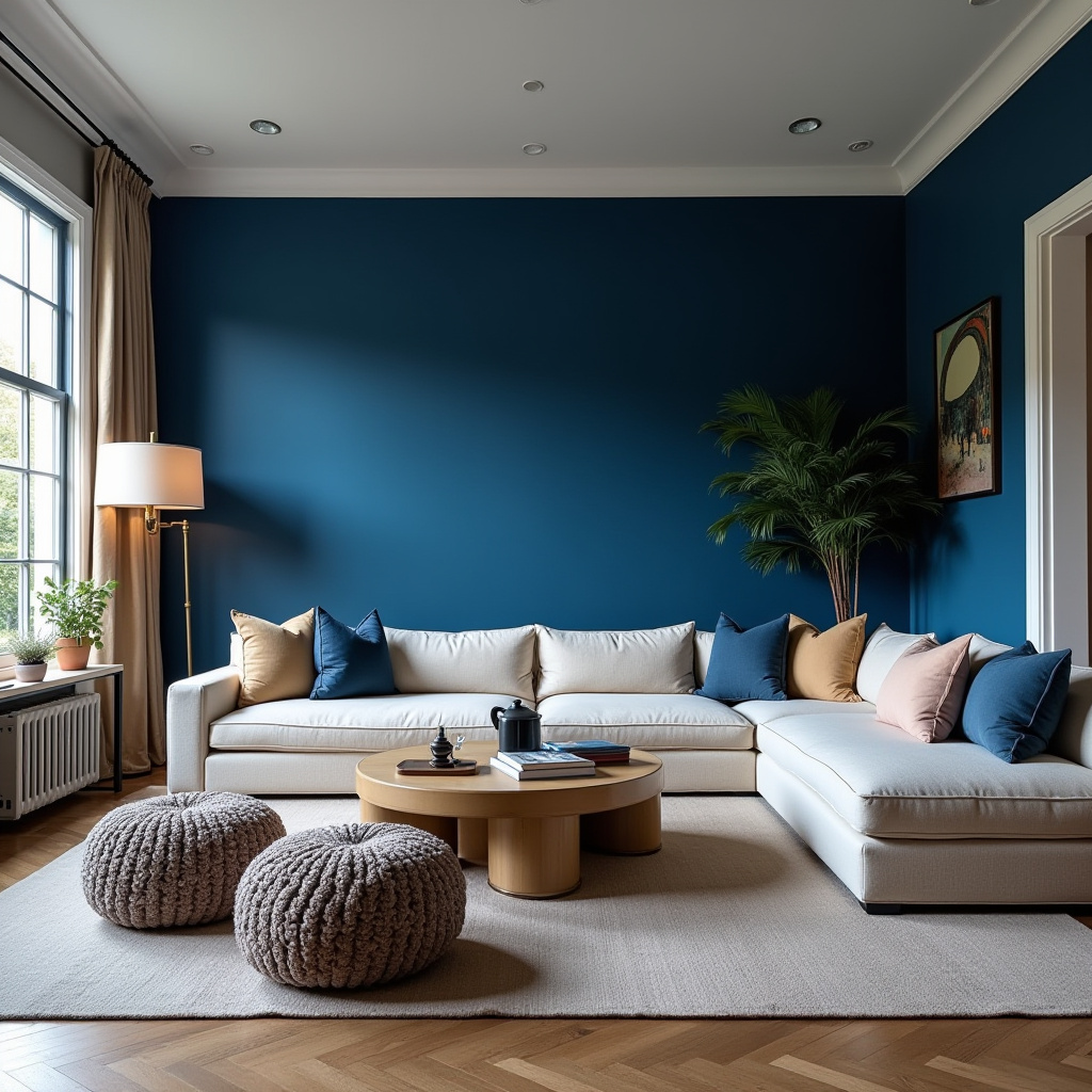 Blue Walls Living Room 13