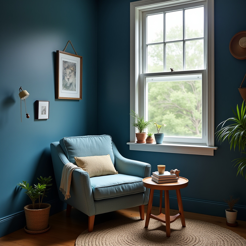 Blue Walls Living Room 15