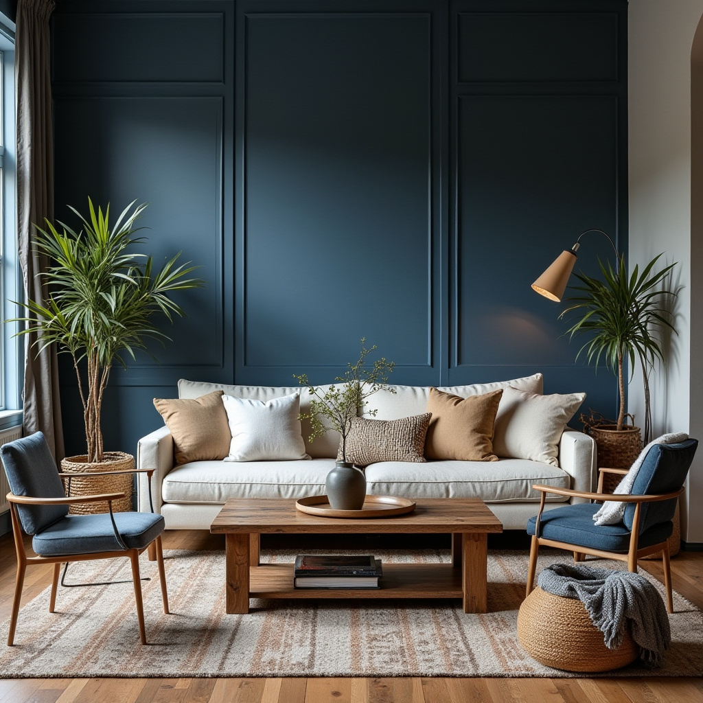 Blue Walls Living Room 18