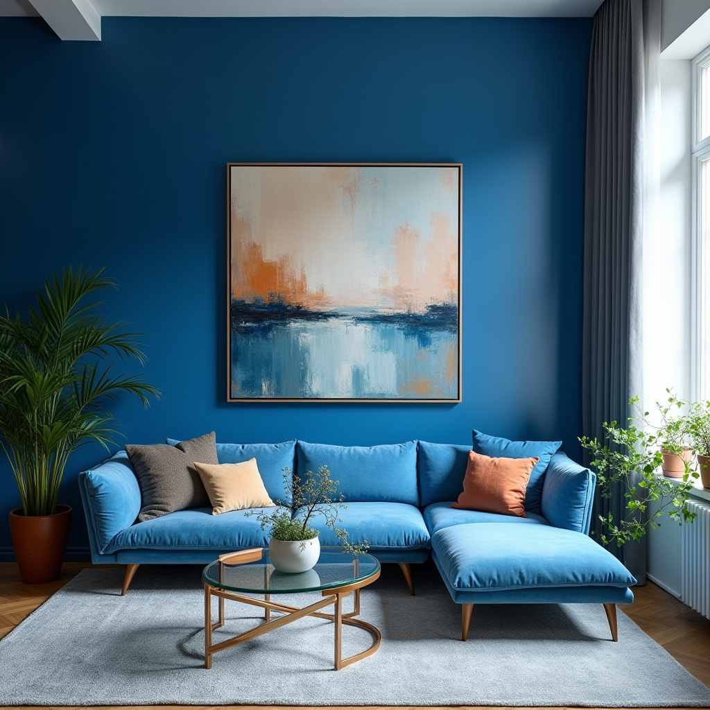 Blue Walls Living Room 21