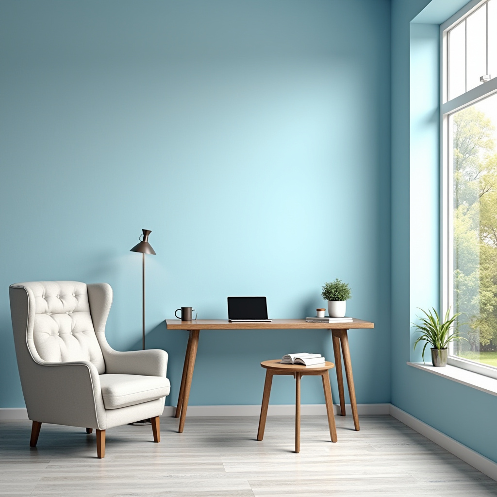 Blue Walls Living Room 22