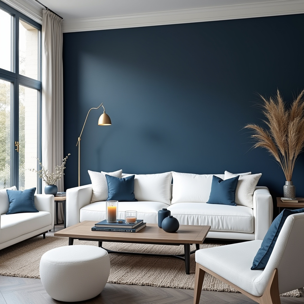 Blue Walls Living Room 24