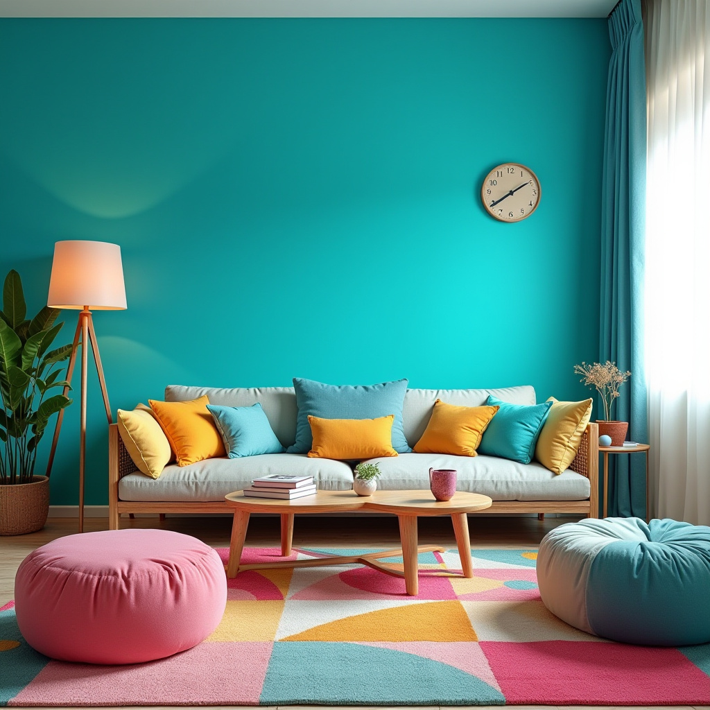 Blue Walls Living Room 25