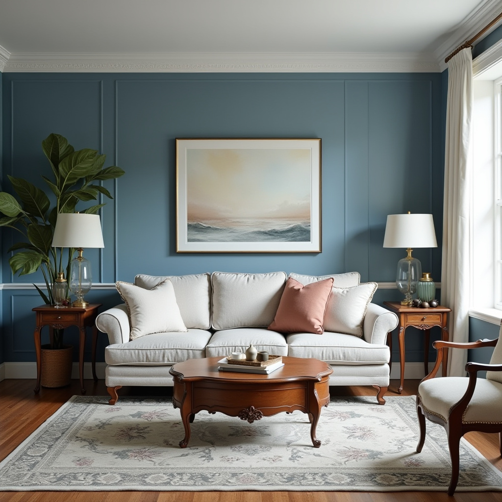 Blue Walls Living Room 26