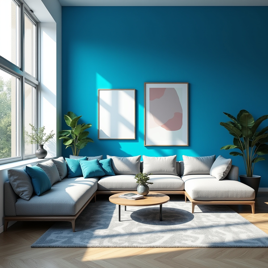 Blue Walls Living Room 27