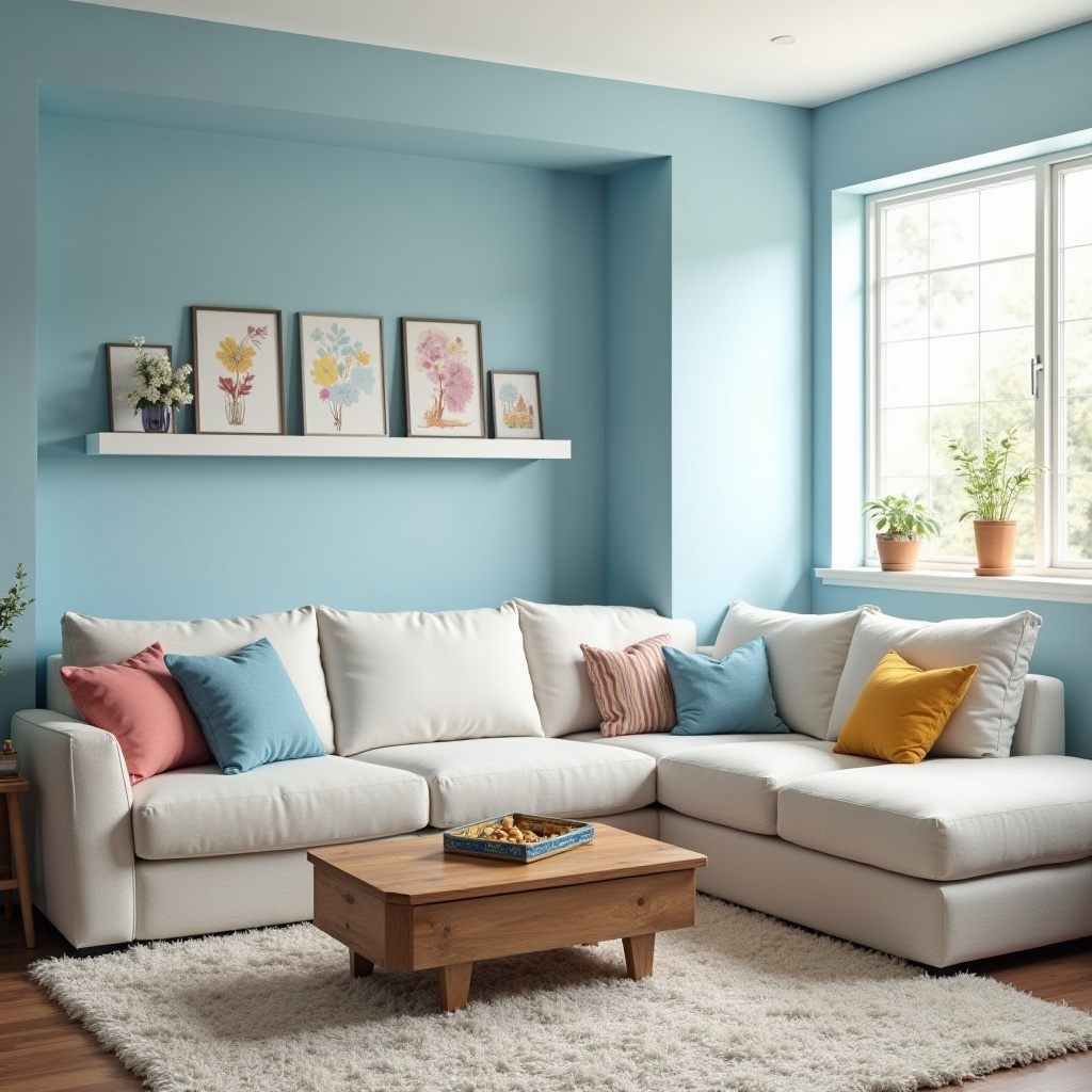 Blue Walls Living Room 29