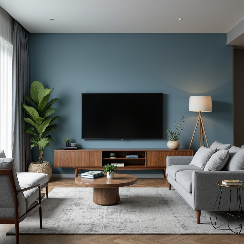Blue Walls Living Room 4
