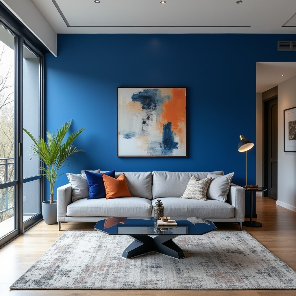 Blue Walls Living Room 8