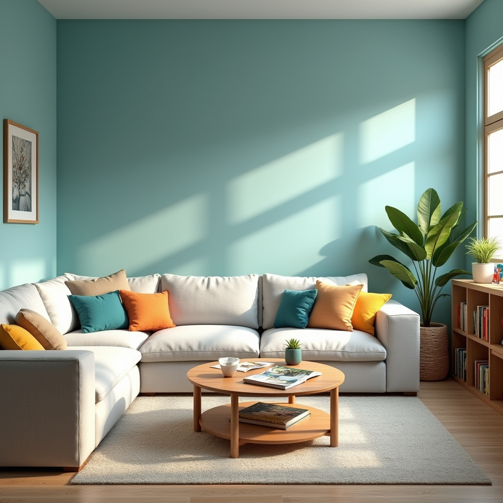 Blue Walls Living Room 9