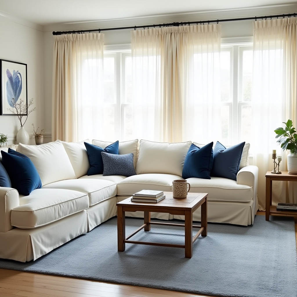 Blue And Cream Living Room 1