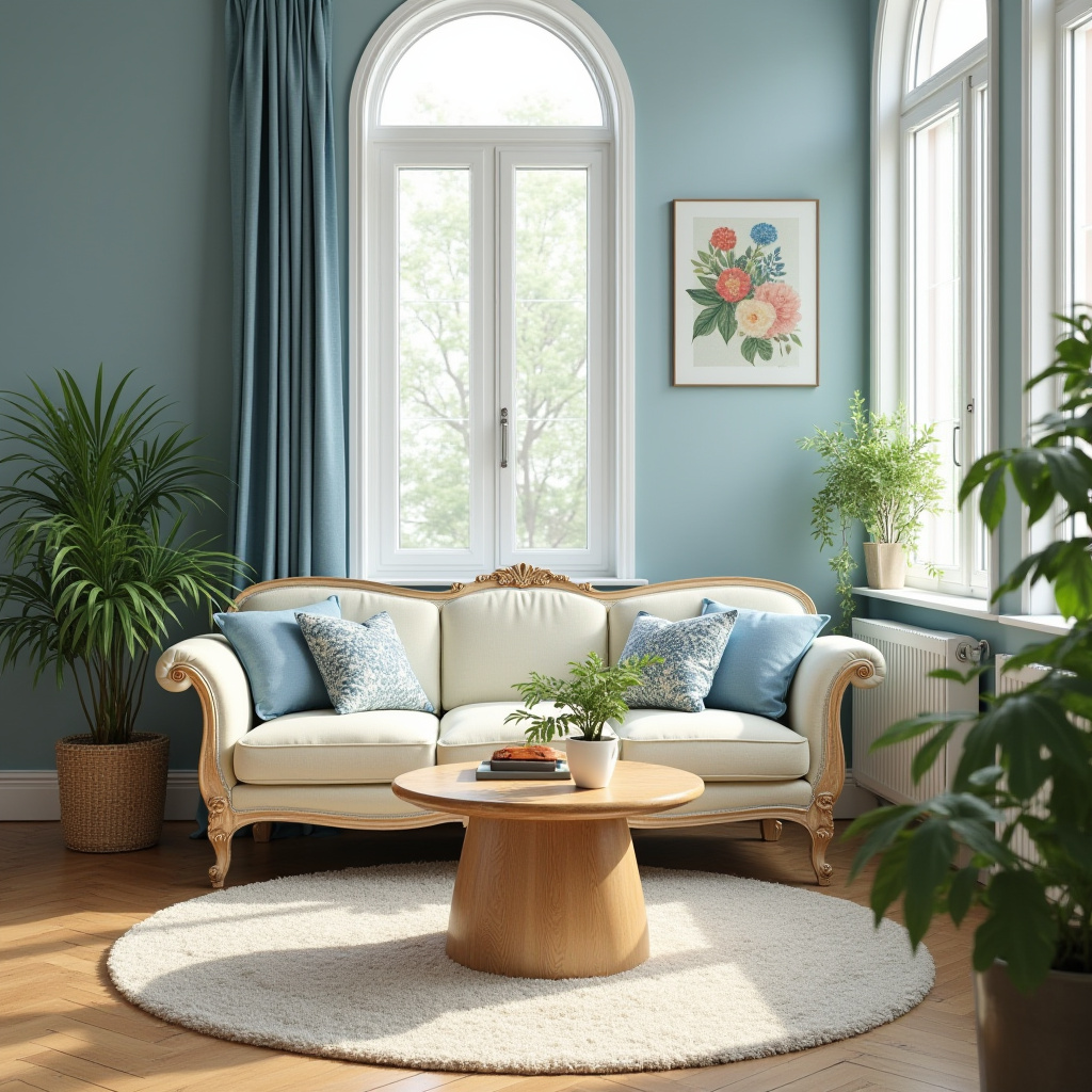 Blue And Cream Living Room 15