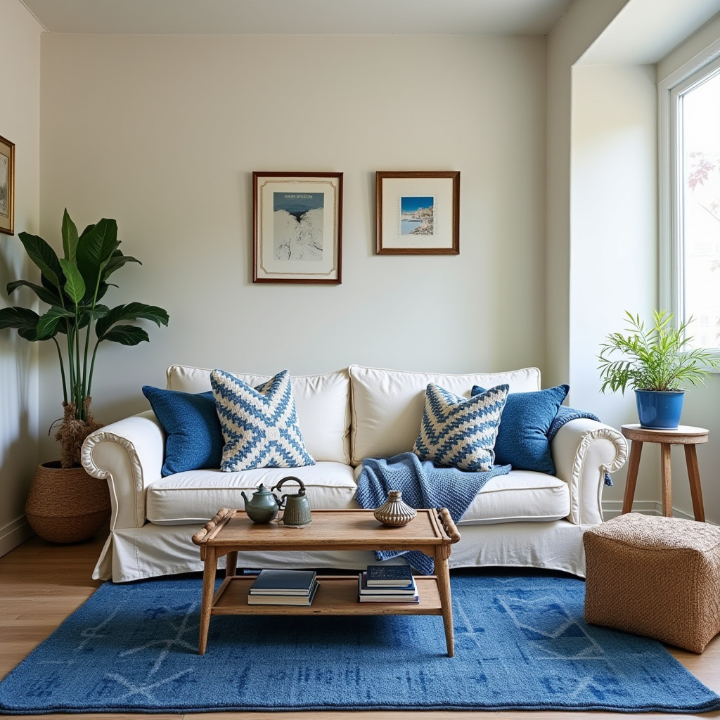 Blue And Cream Living Room 17
