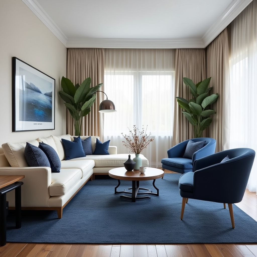 Blue And Cream Living Room 18