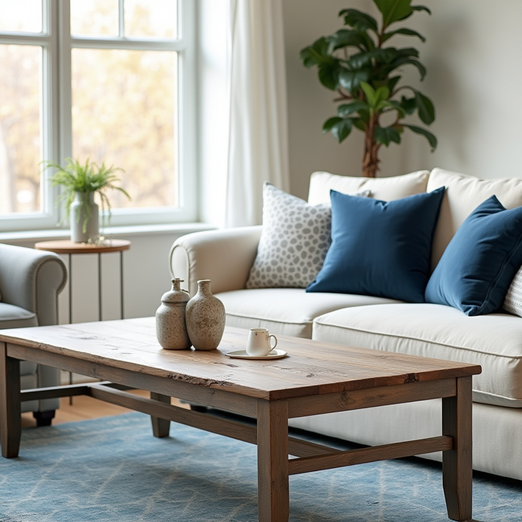 Blue And Cream Living Room 19