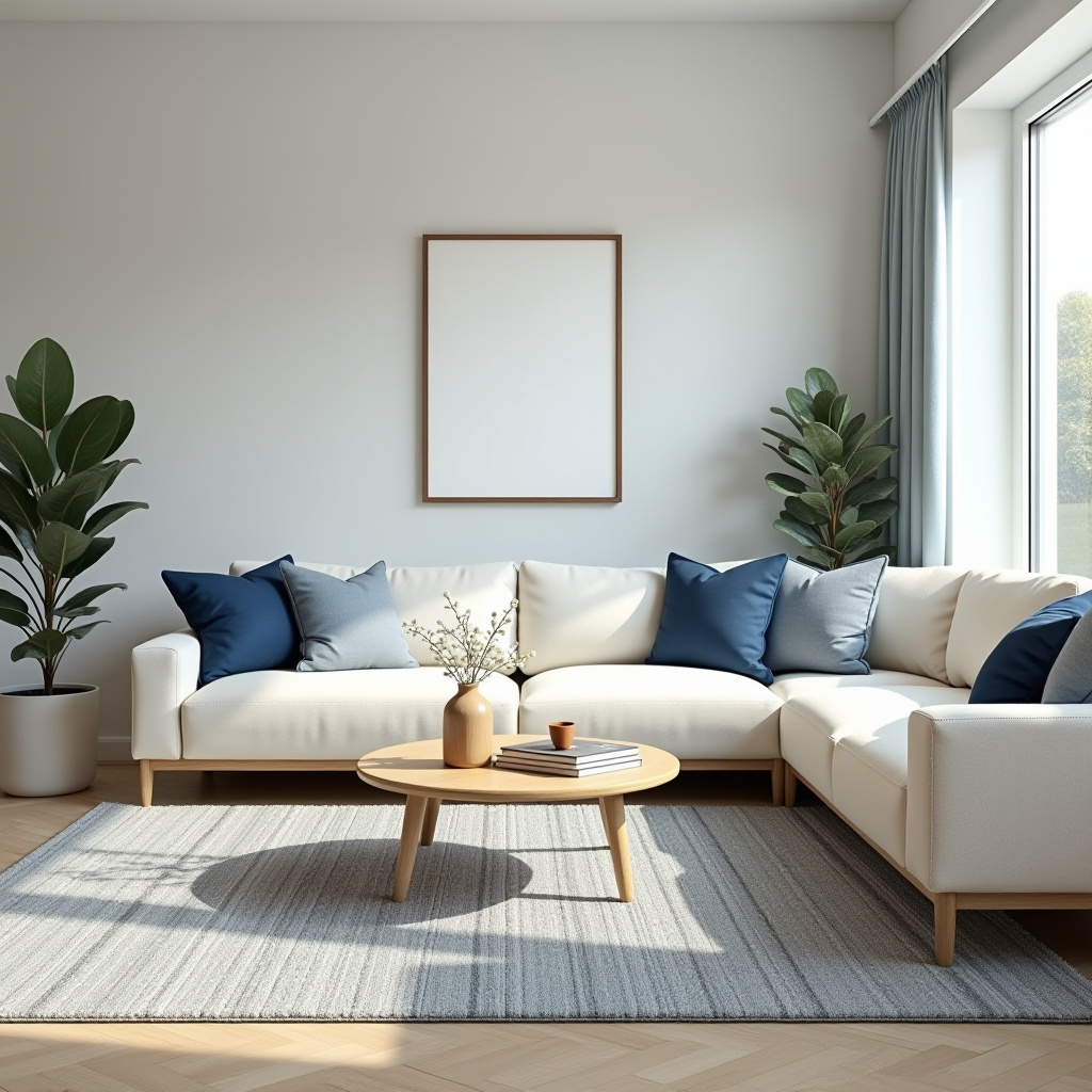 Blue And Cream Living Room 21