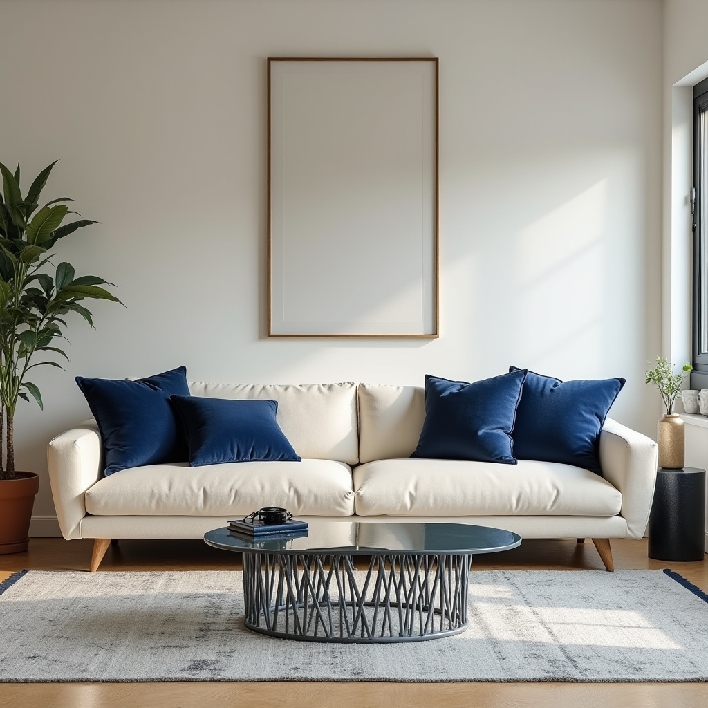 Blue And Cream Living Room 22