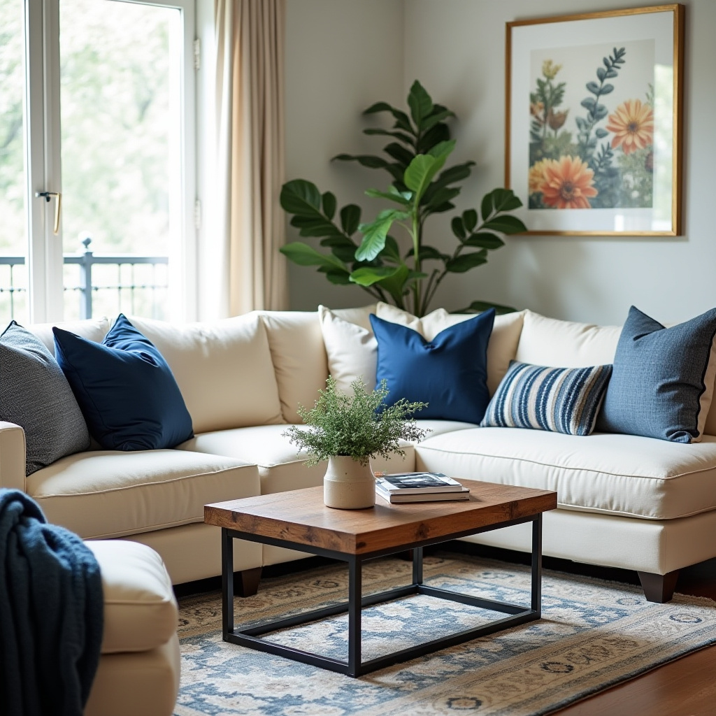 Blue And Cream Living Room 23