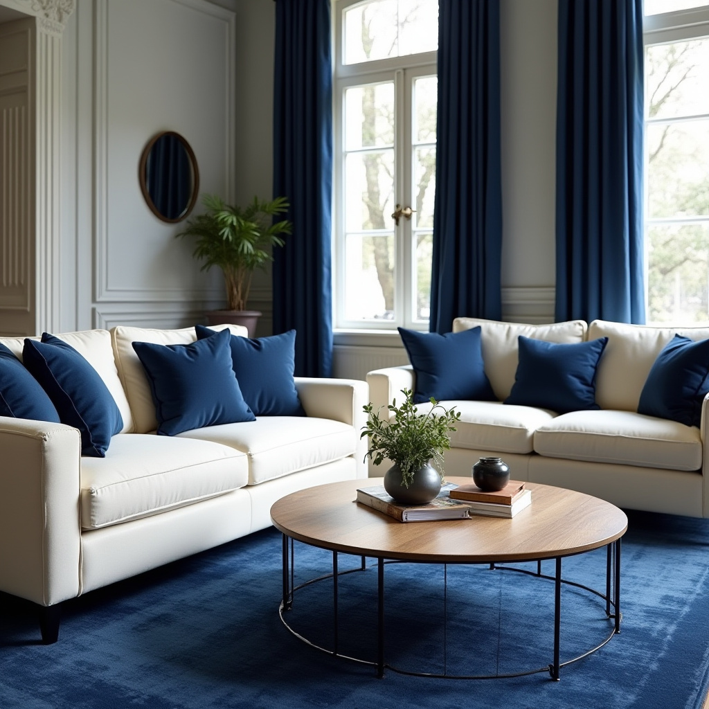 Blue And Cream Living Room 24