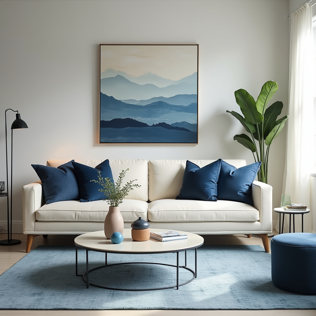 Blue And Cream Living Room 25