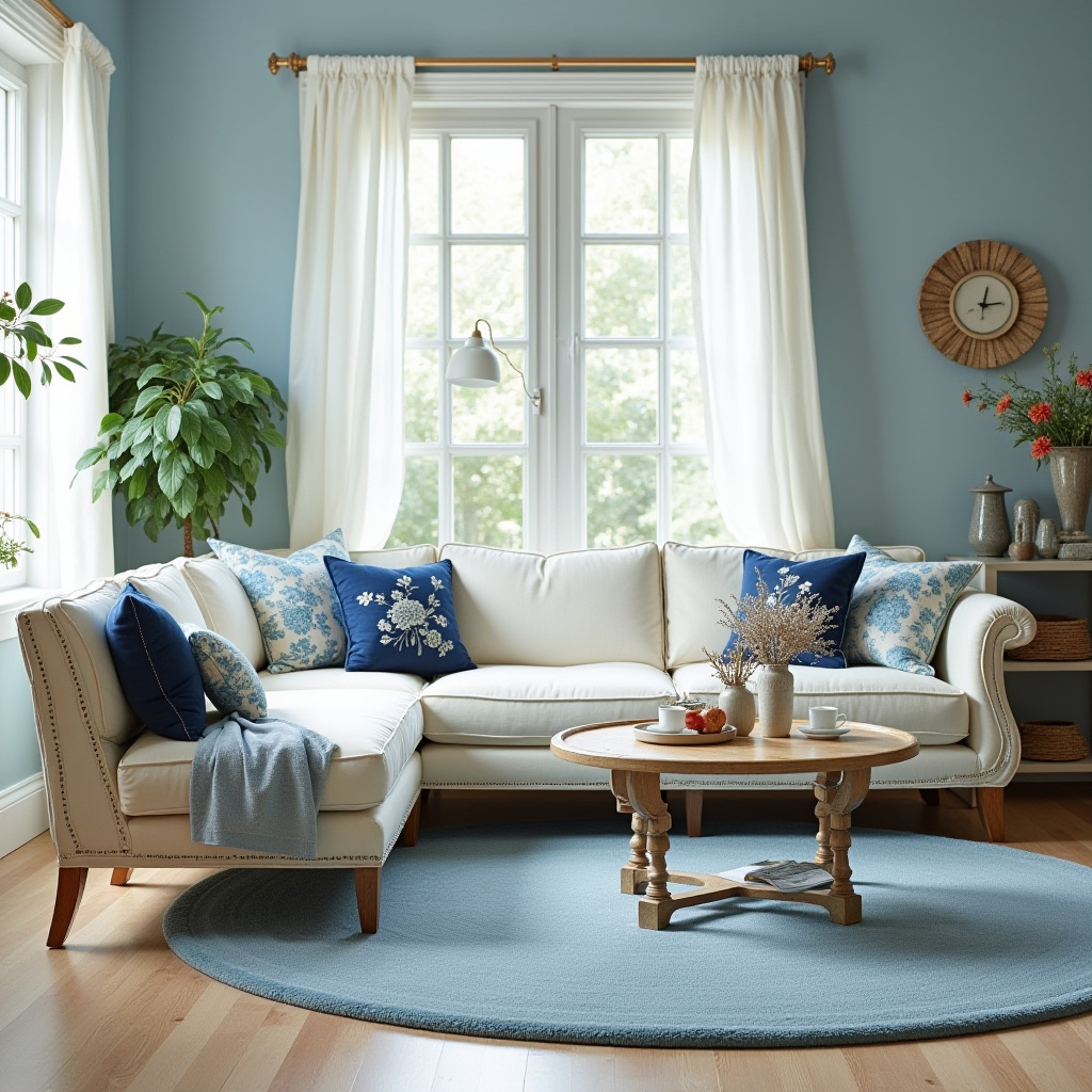 Blue And Cream Living Room 28