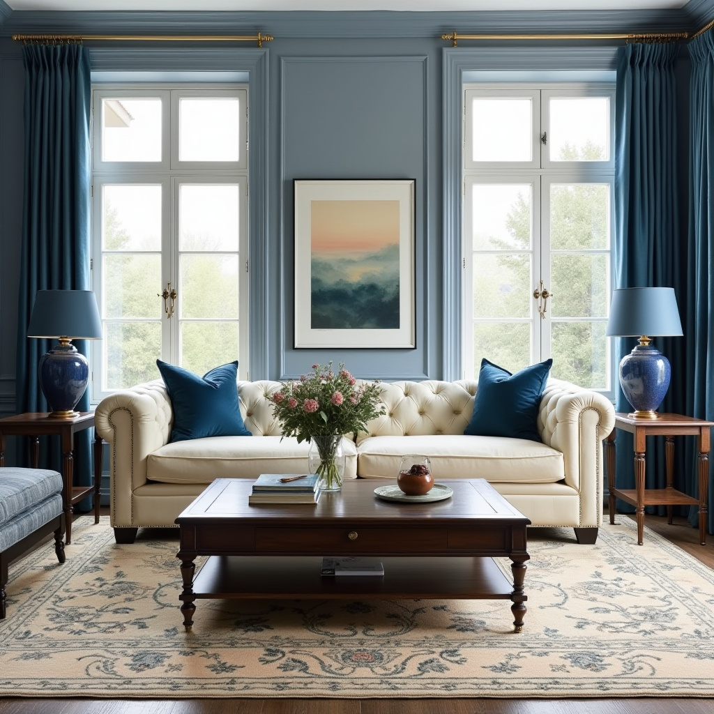 Blue And Cream Living Room 6