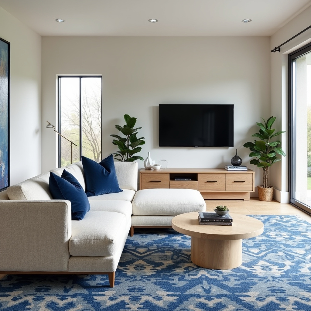 Blue And Cream Living Room 7