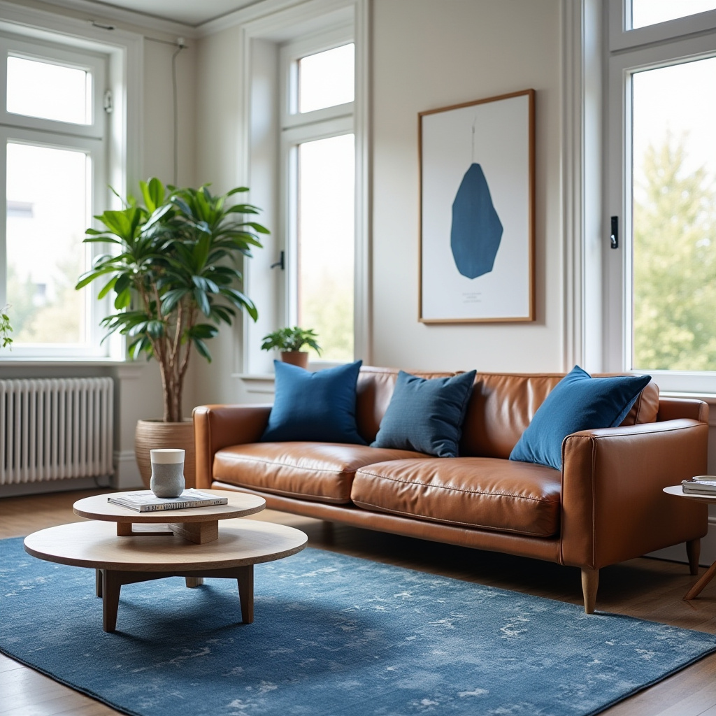 Brown And Blue Living Room 21