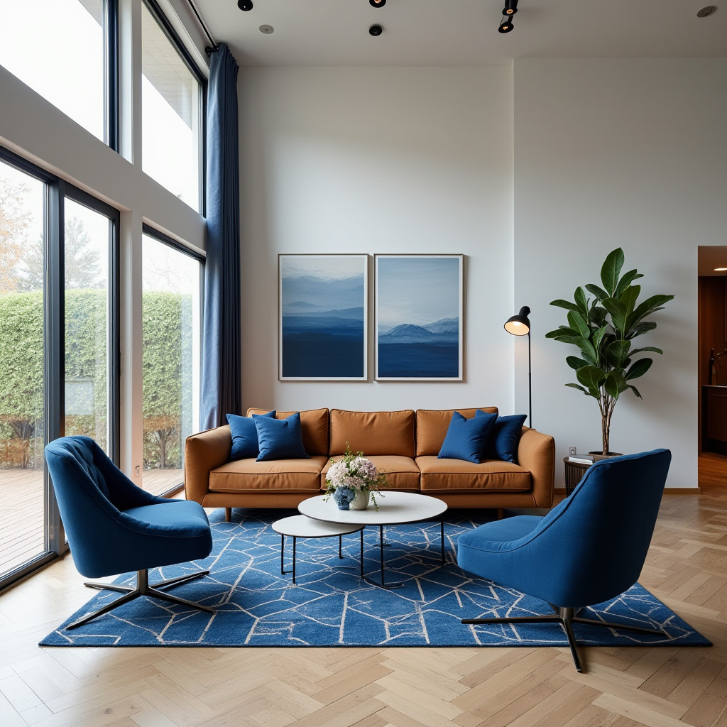 Brown And Blue Living Room 25