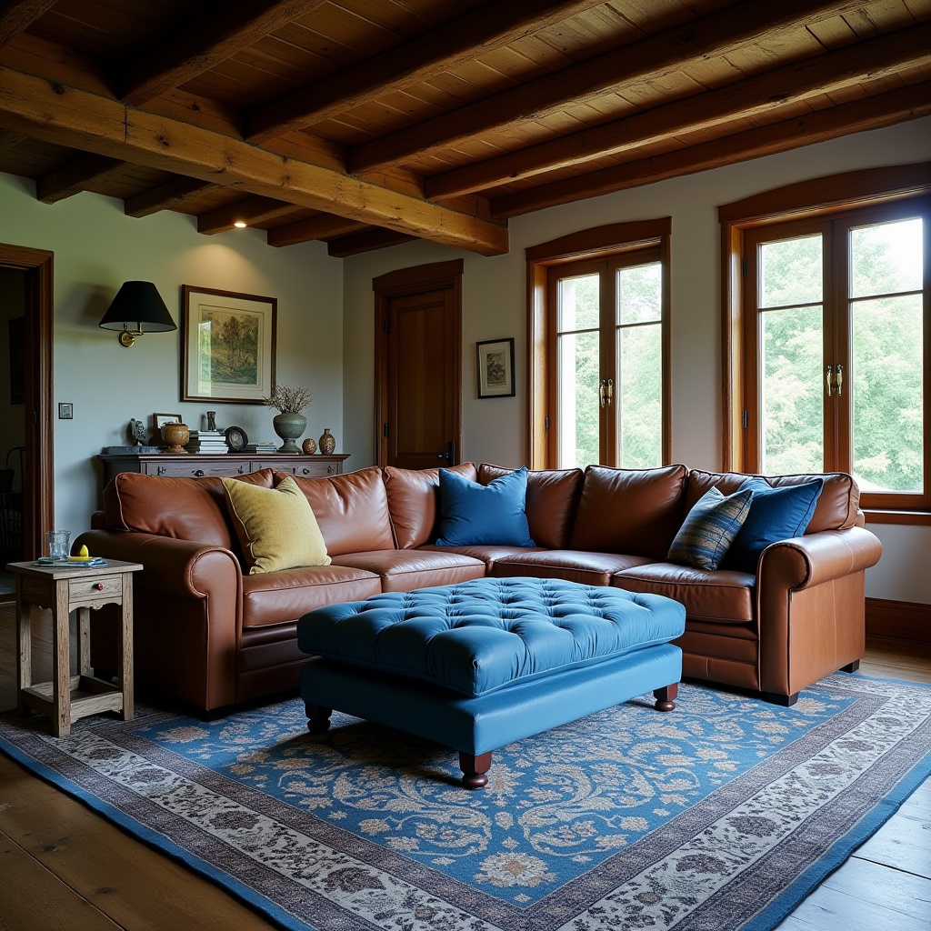 Brown And Blue Living Room 7