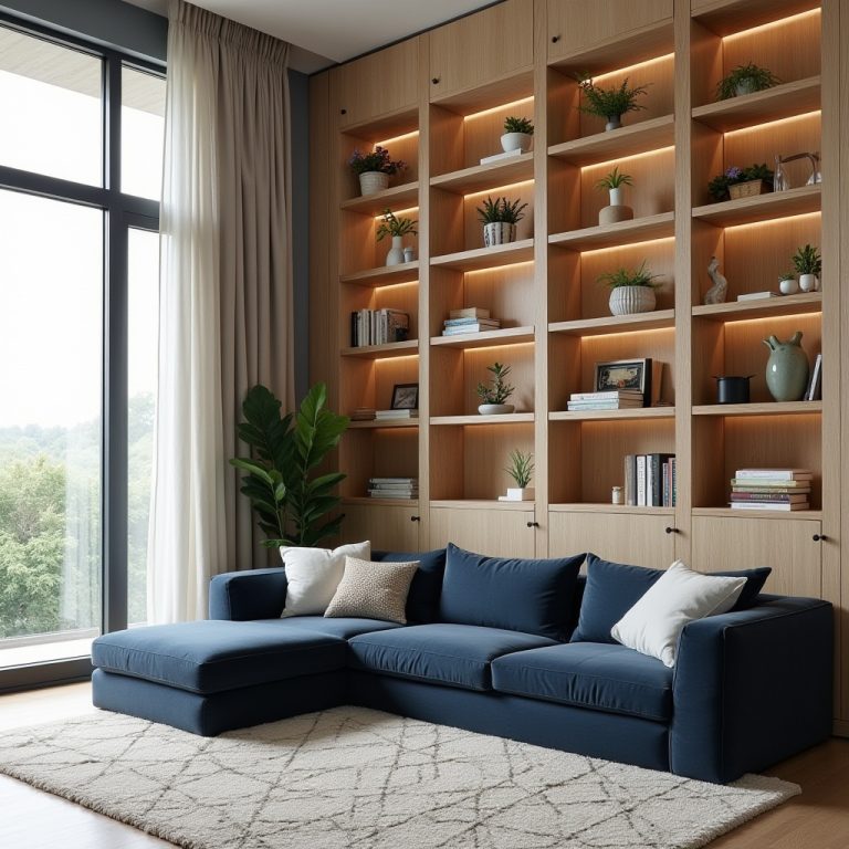 Built In Wall Shelves Living Room 1