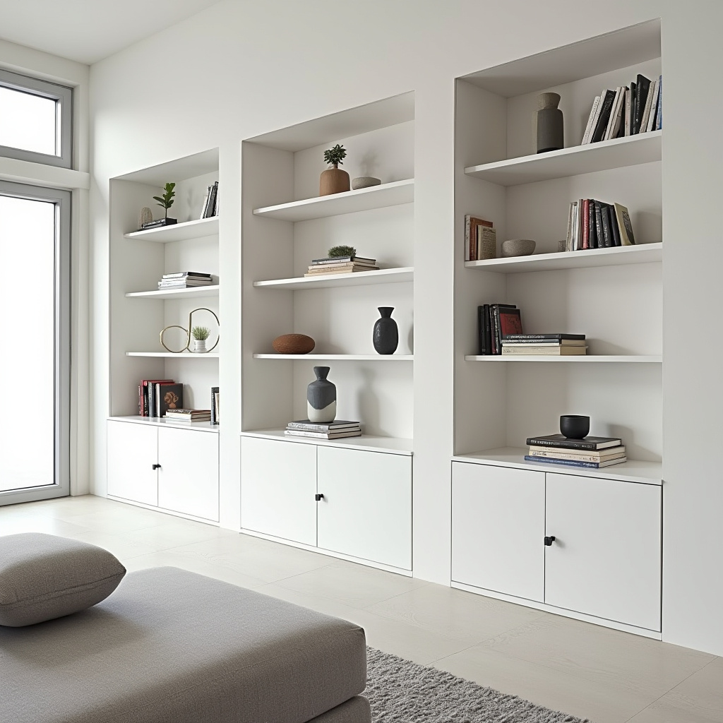 Built In Wall Shelves Living Room 25