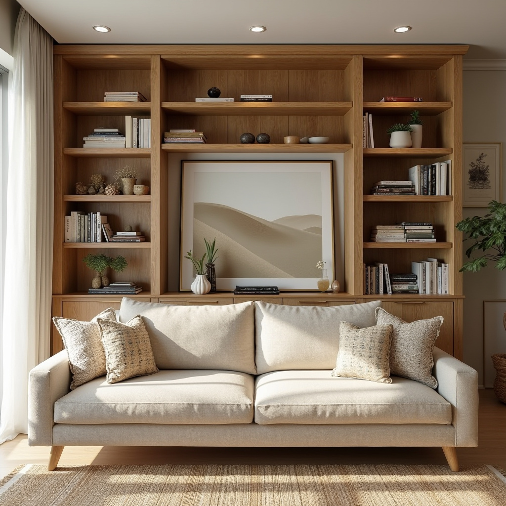 Built In Wall Shelves Living Room 26