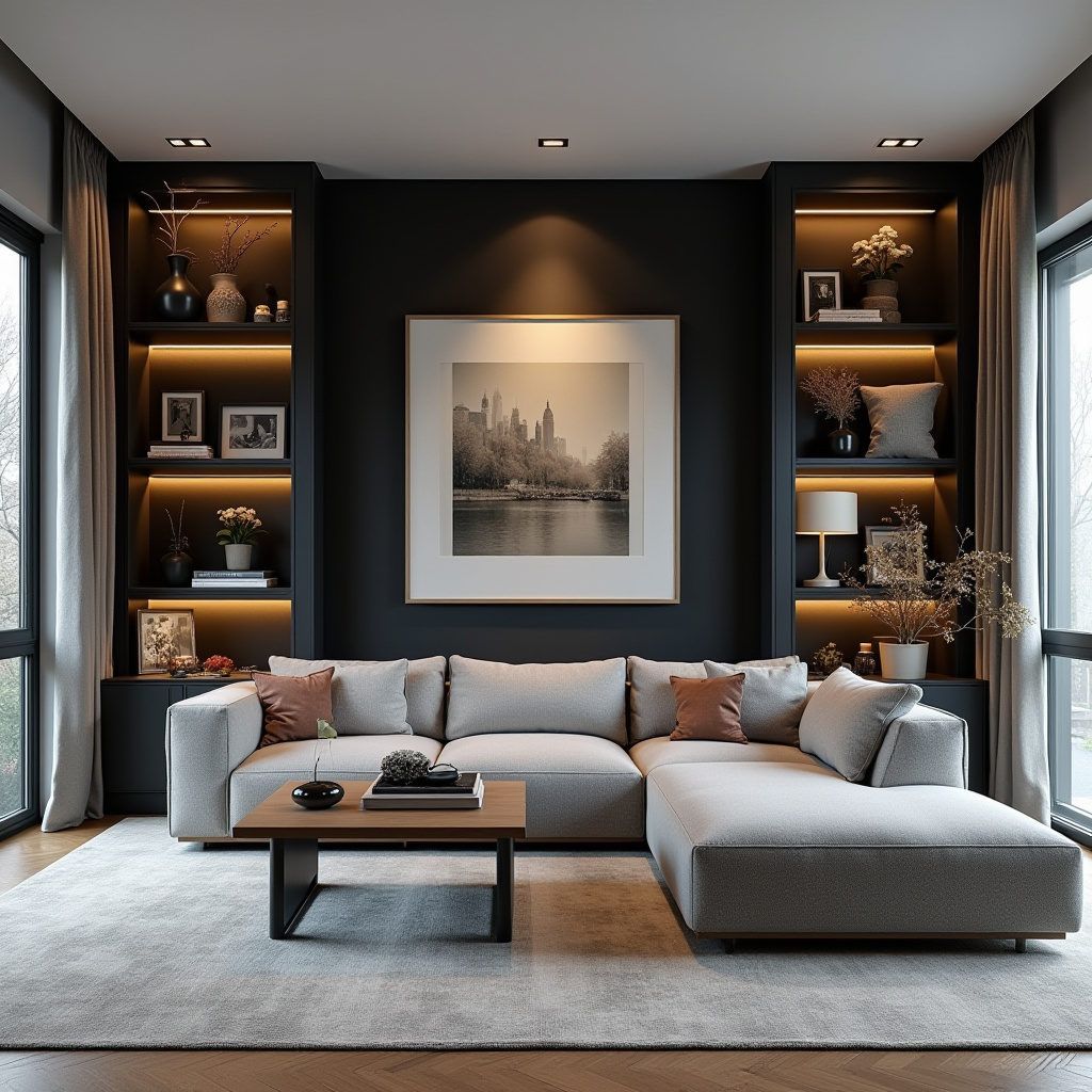 Built In Wall Shelves Living Room 27