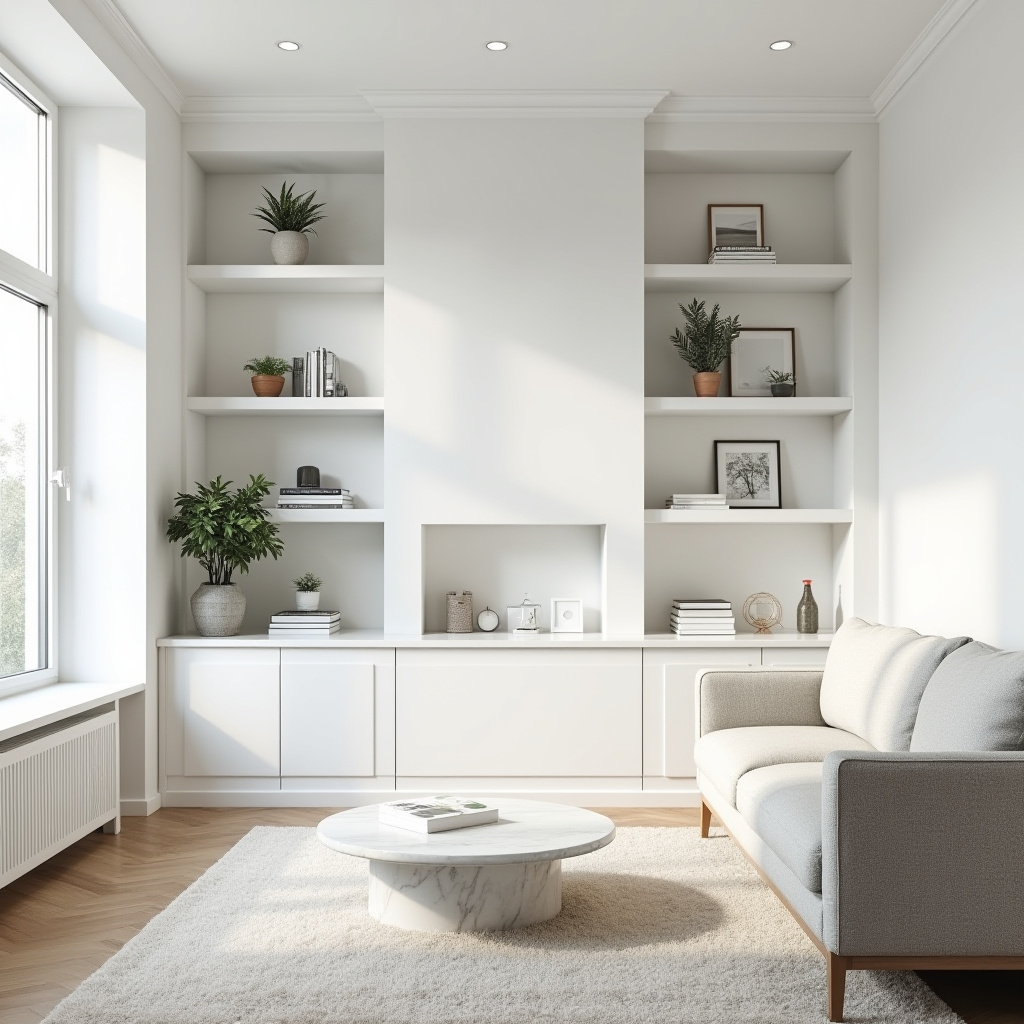 Built In Wall Shelves Living Room 7