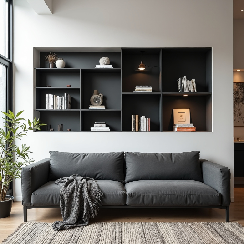 Built In Wall Shelves Living Room 9