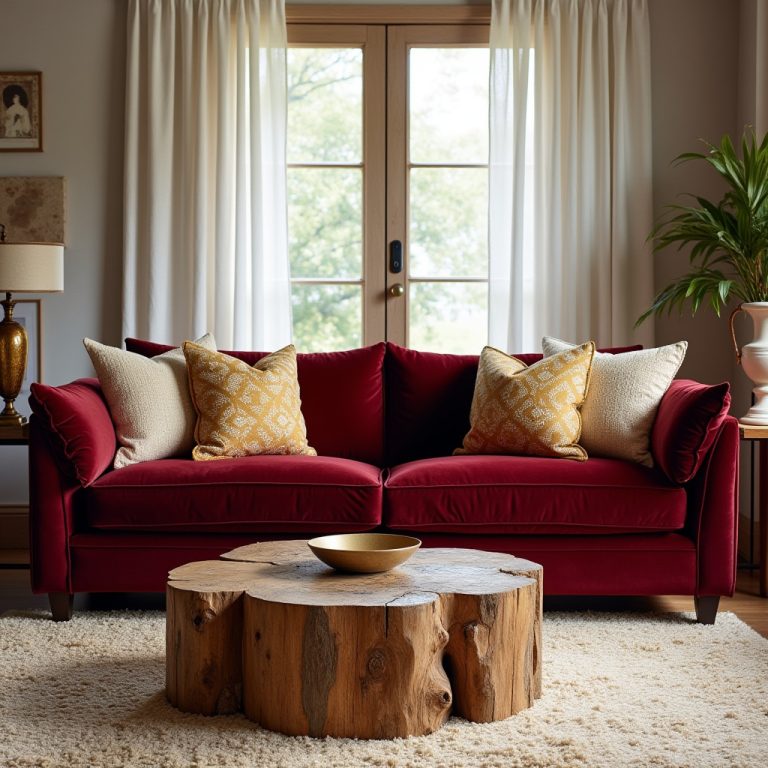 Burgundy Living Room 1