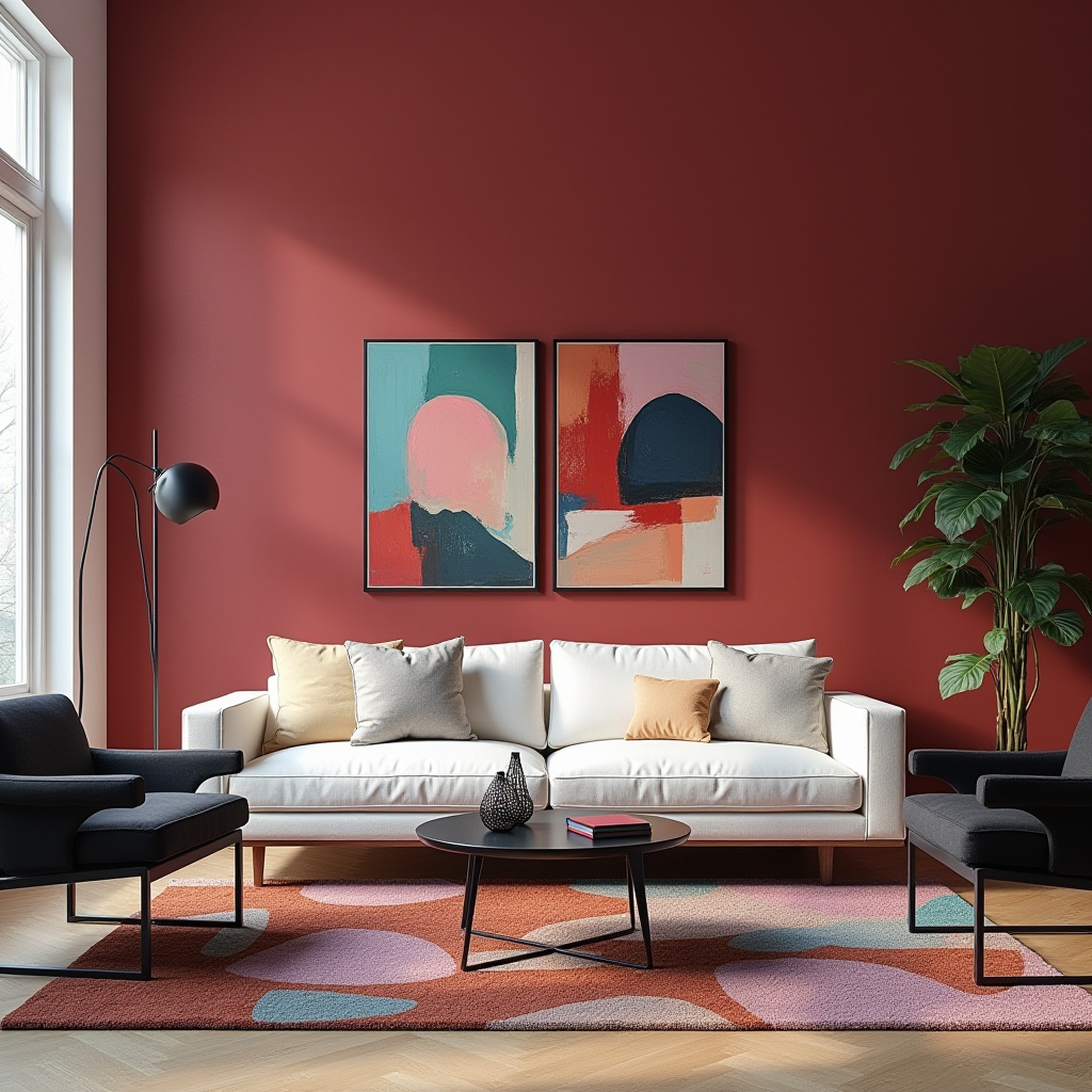 Burgundy Living Room 11