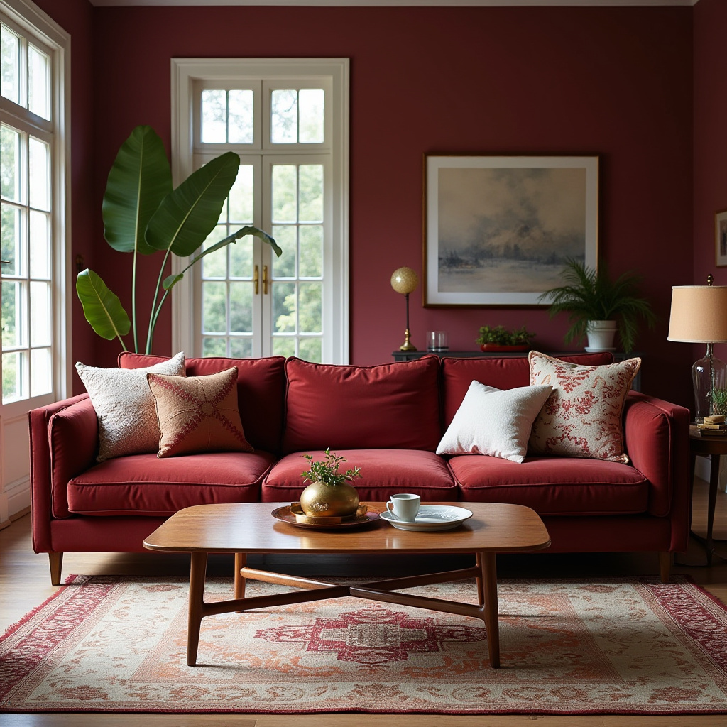 Burgundy Living Room 13