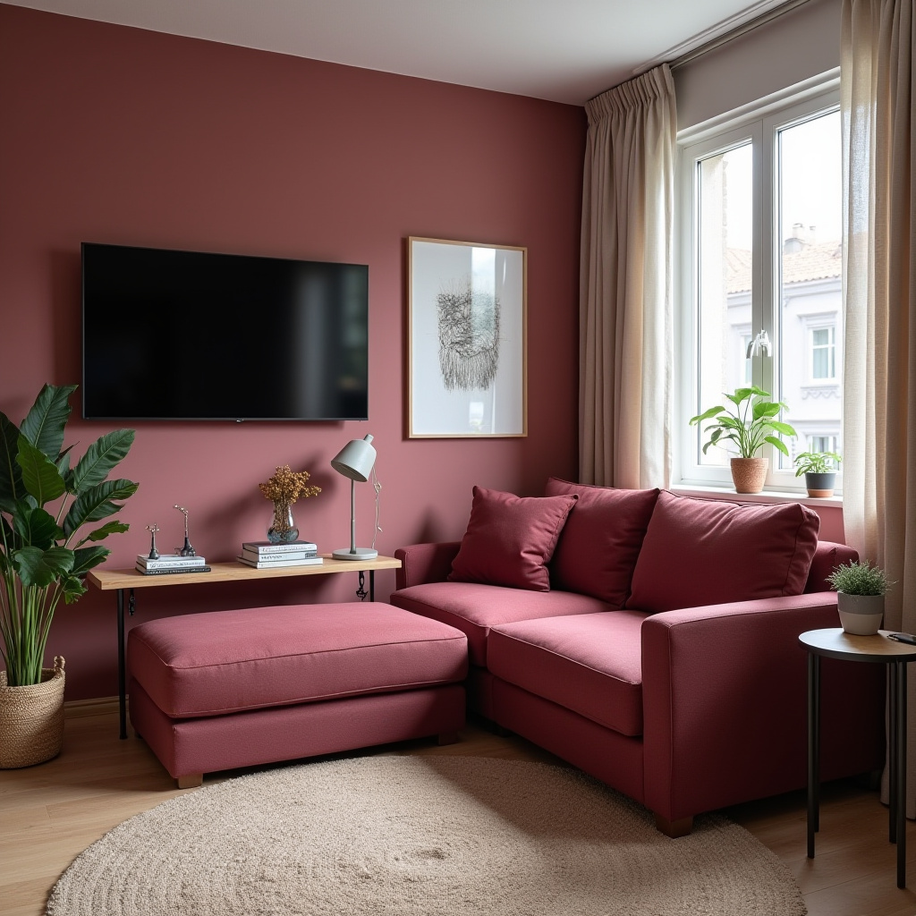 Burgundy Living Room 16