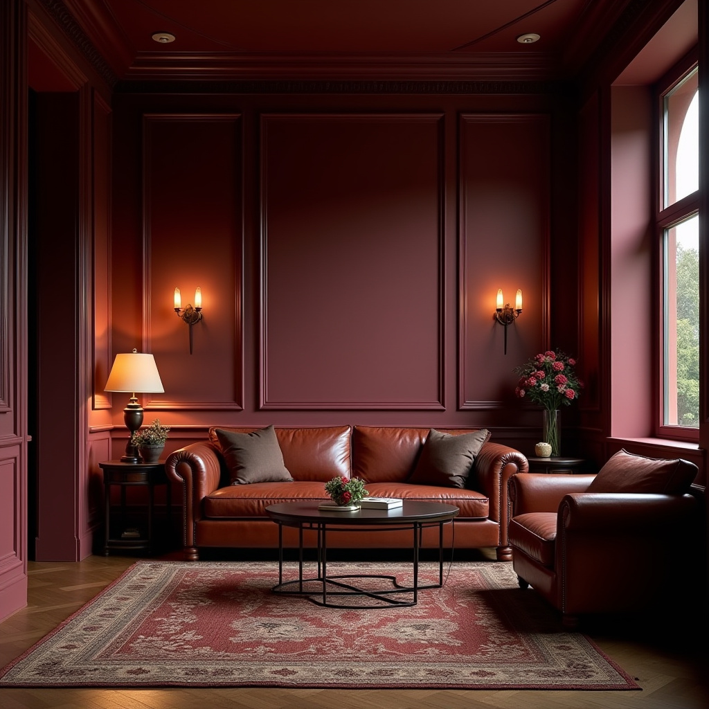 Burgundy Living Room 17